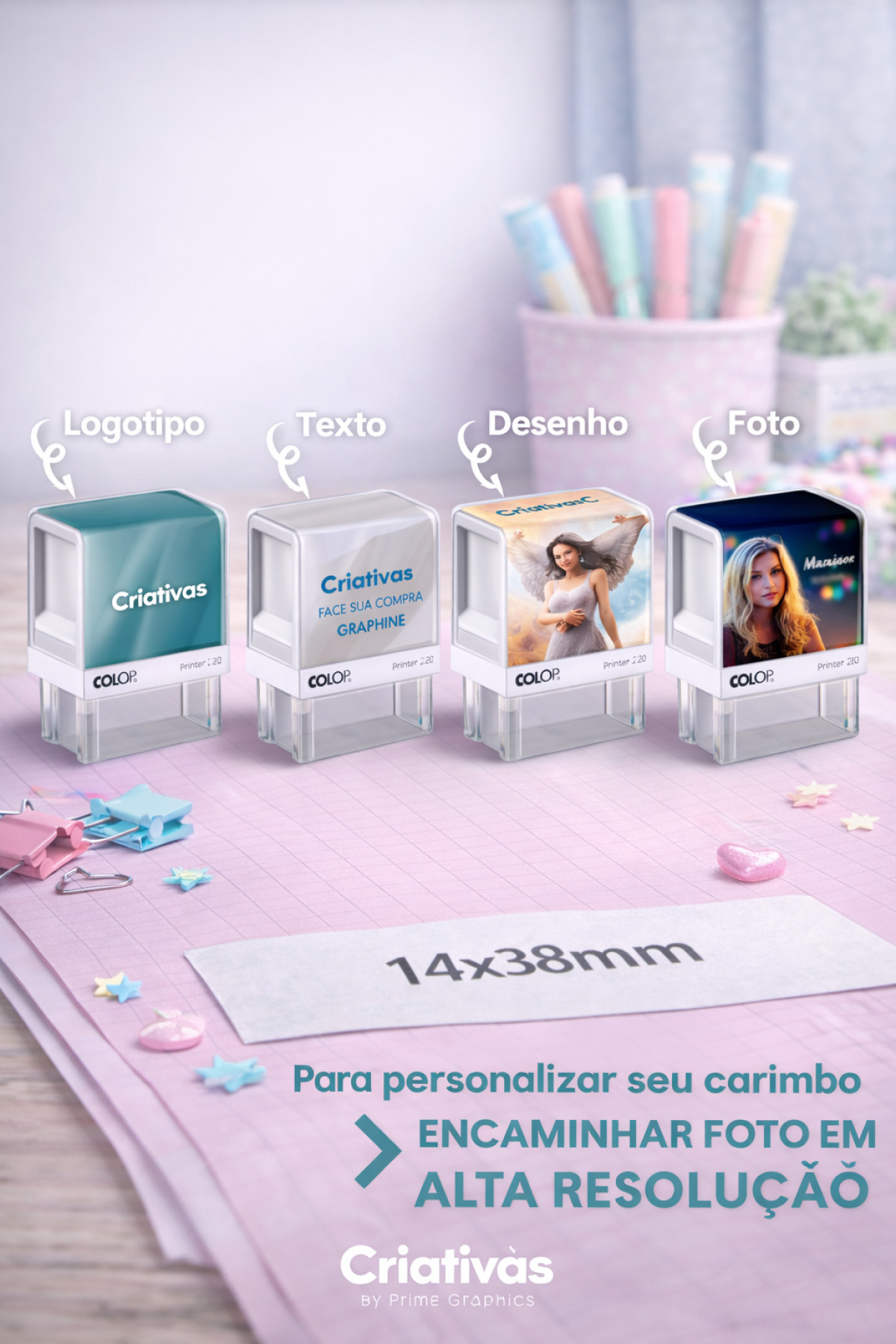 Carimbo automático Colop Printer 20 14x38mm