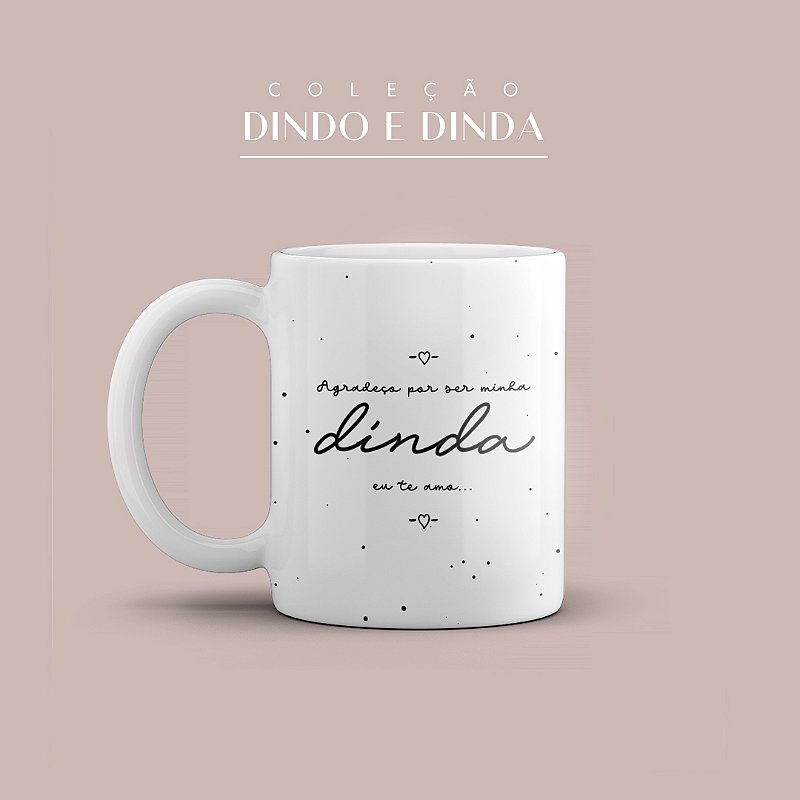 Caneca de Porcelana 325ml Agradeça por ser minha dinda eu te amo