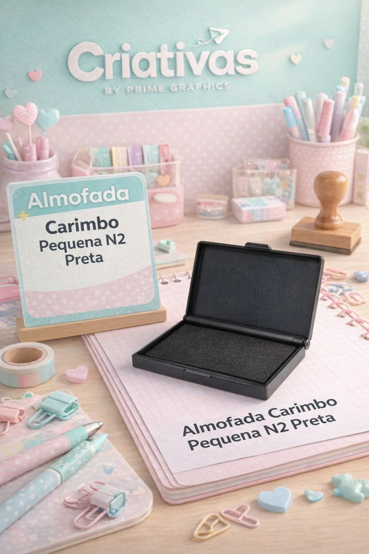 Almofada Carimbo Pequena N2 Preta