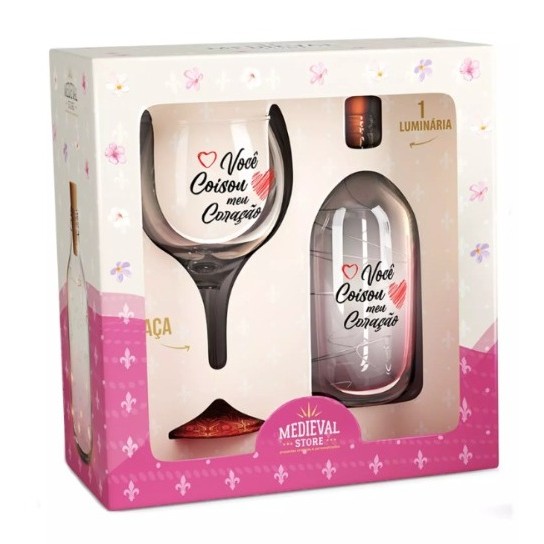 Kit Taça de Gin + Luminária Você coisou meu Coração