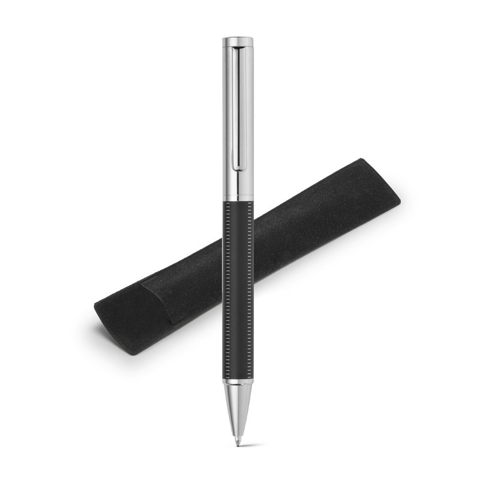 Caneta Esferográfica em metal com escrita em preto