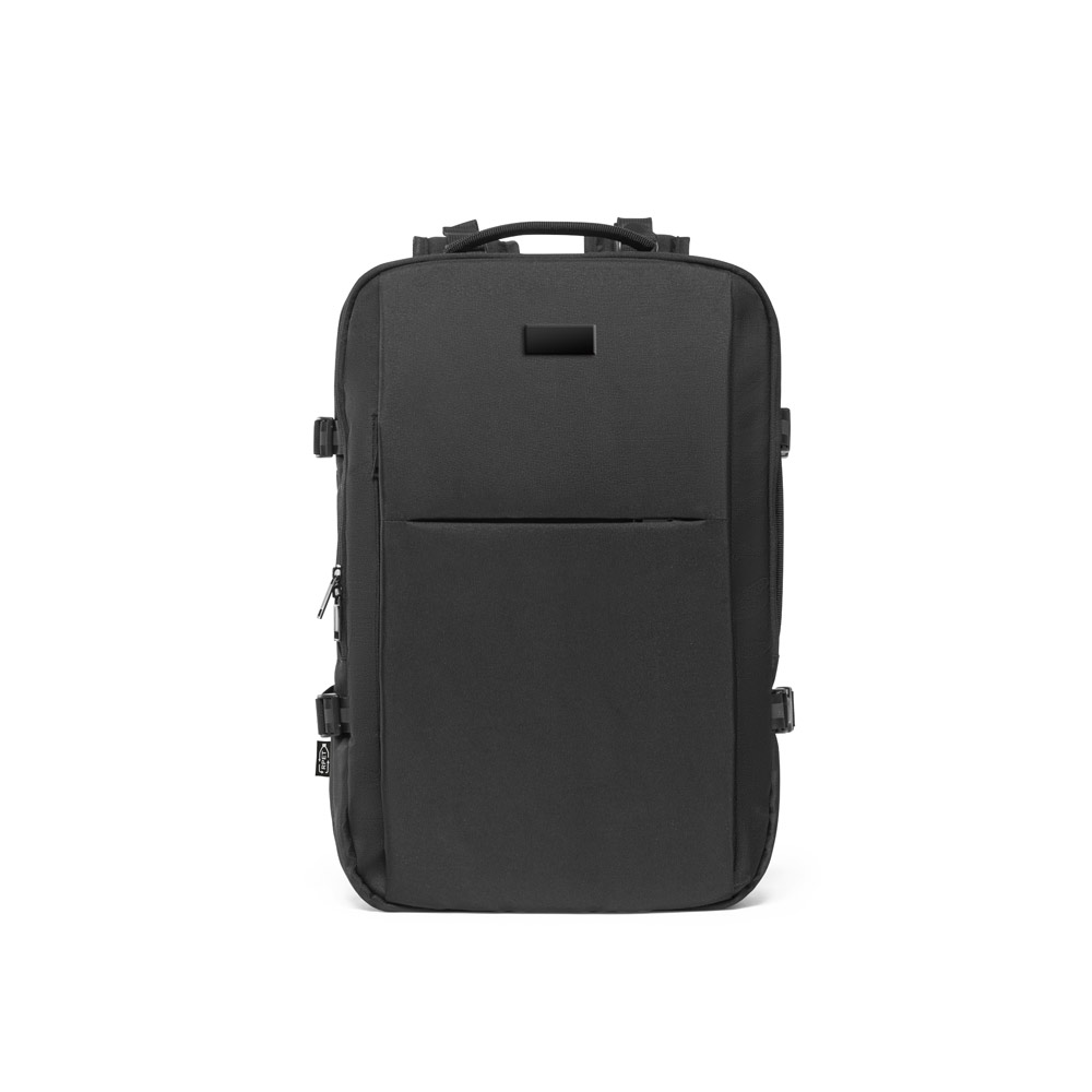 Mochila de viagem em poliéster reciclado 600D de alta densidade, com bolso para notebook 17'3" e placa para gravação 29 L