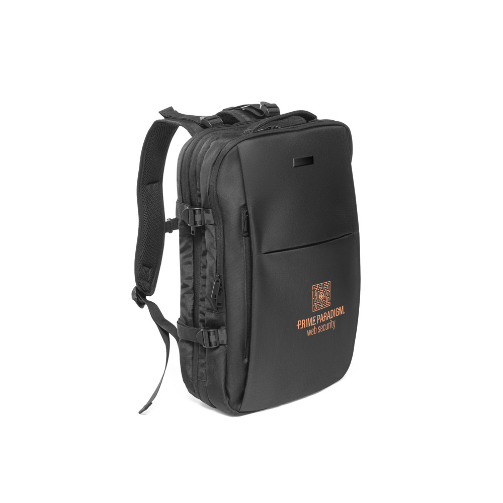 Mochila de viagem em poliéster reciclado 600D de alta densidade, com bolso para notebook 17'3" e placa para gravação 29 L