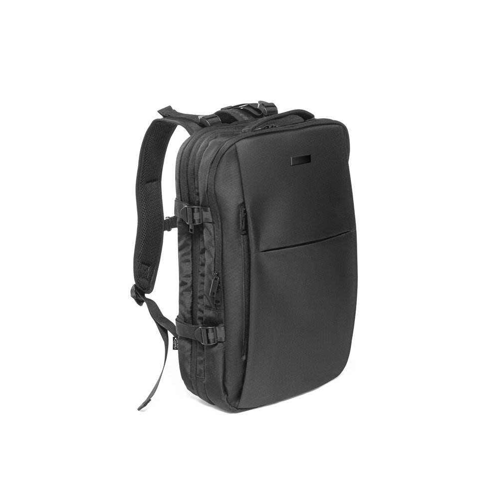 Mochila de viagem em poliéster reciclado 600D de alta densidade, com bolso para notebook 17'3" e placa para gravação 29 L