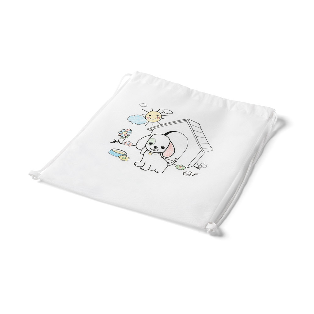 Sacola tipo mochila para colorir em non-woven (80 g/m²)
