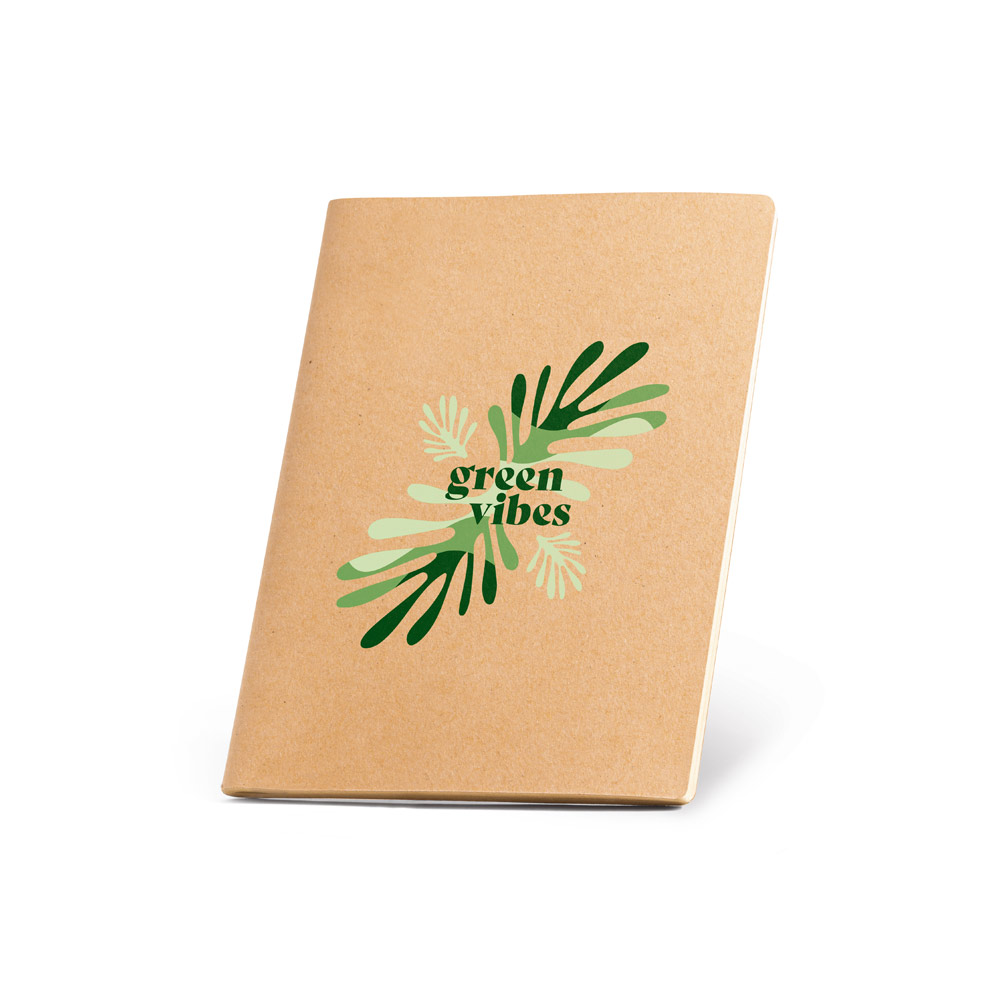 Caderno A4 de capa flexível em cartão (250 g/m²) com 80 páginas lisas