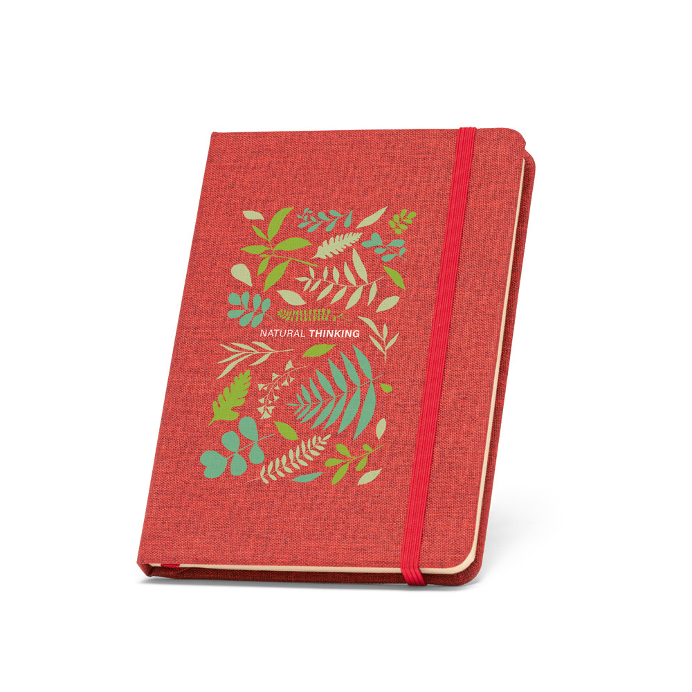 Caderno A5 de capa dura em PET 100% reciclado com 192 páginas pautadas