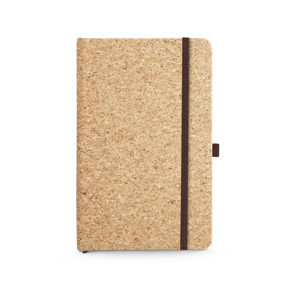 Caderno A5 de capa dura em cortiça com 160 páginas lisas