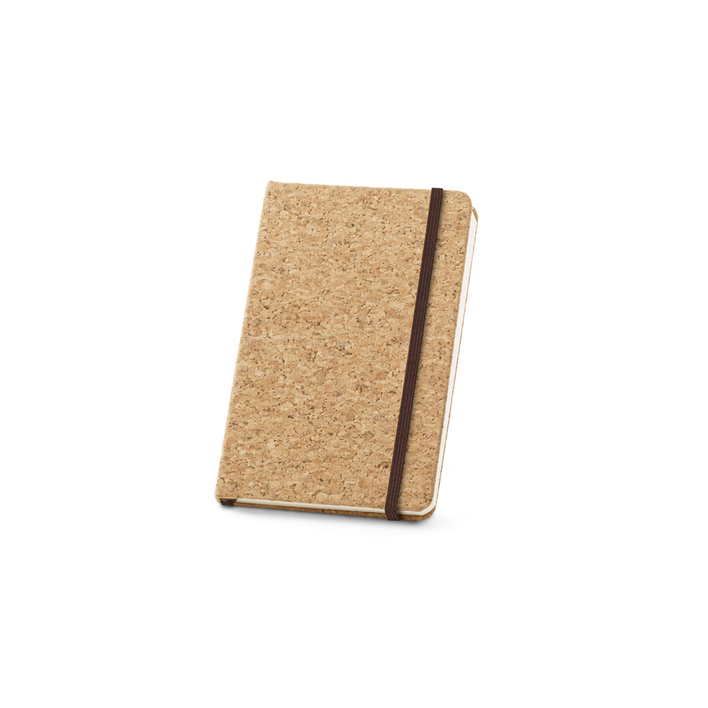 Caderno A6 de capa dura em cortiça com 160 páginas lisas