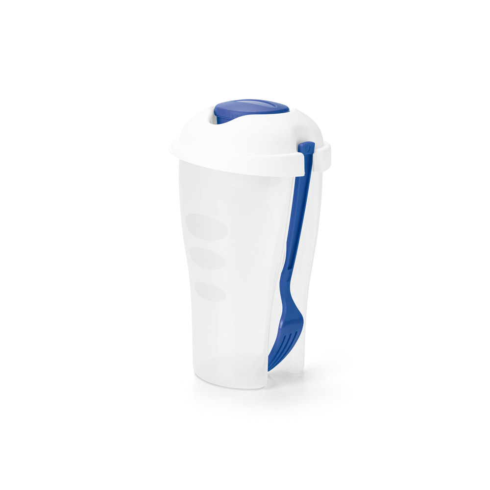 Copo para salada em PP com garfo e molheira 850 mL