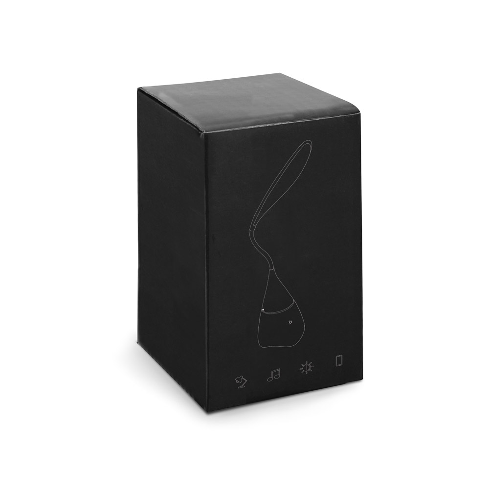 Luminária de mesa com caixa de som em ABS e 18 LEDs de alto brilho