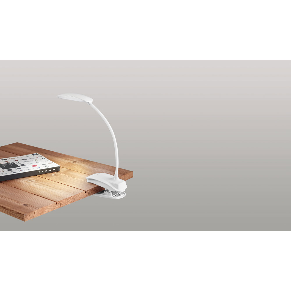 Luminária de mesa portátil em ABS e com LED COB