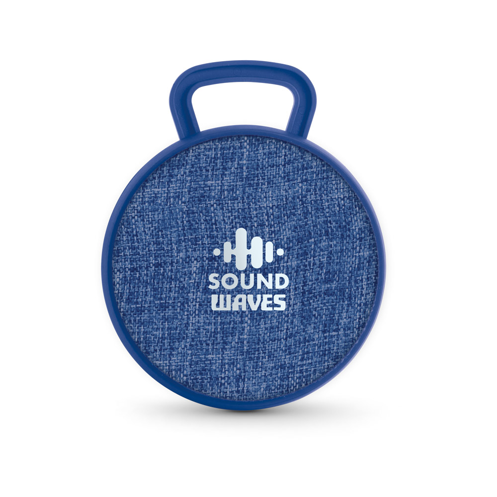 Caixa de som em ABS e tecido em poliéster com microfone e autonomia de 3h