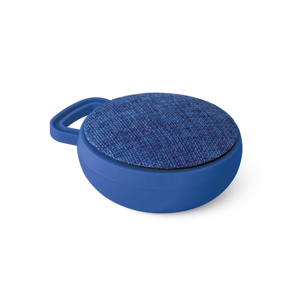 Caixa de som em ABS e tecido em poliéster com microfone e autonomia de 3h