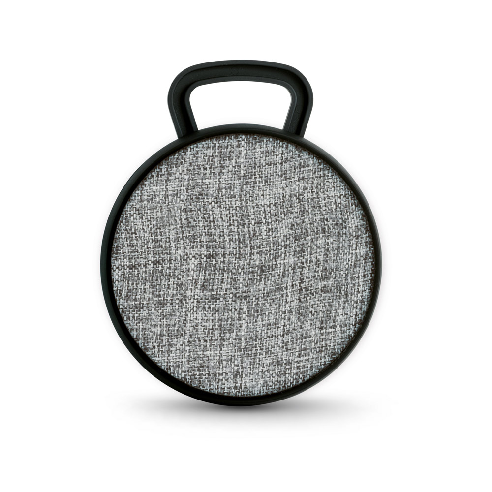 Caixa de som em ABS e tecido em poliéster com microfone e autonomia de 3h