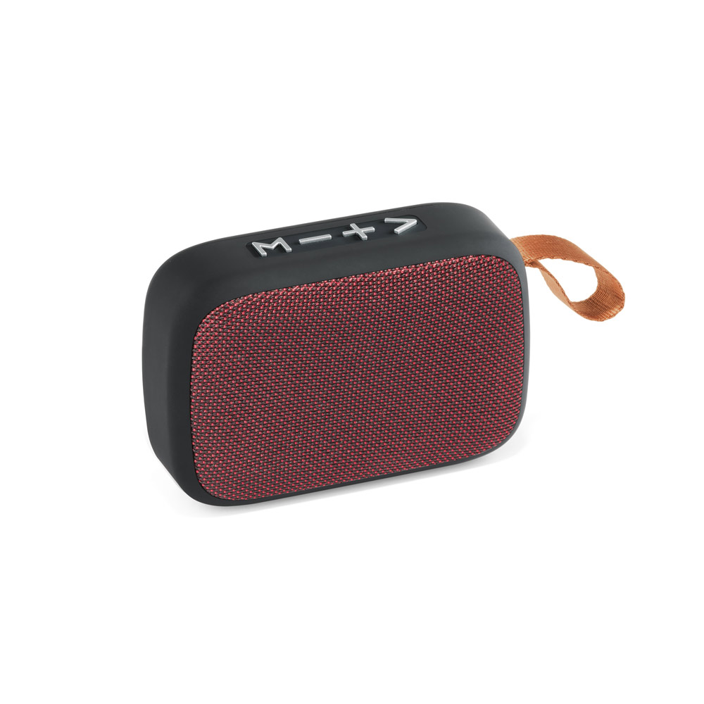Caixa de som em ABS e tecido em poliéster com microfone e autonomia de 2h