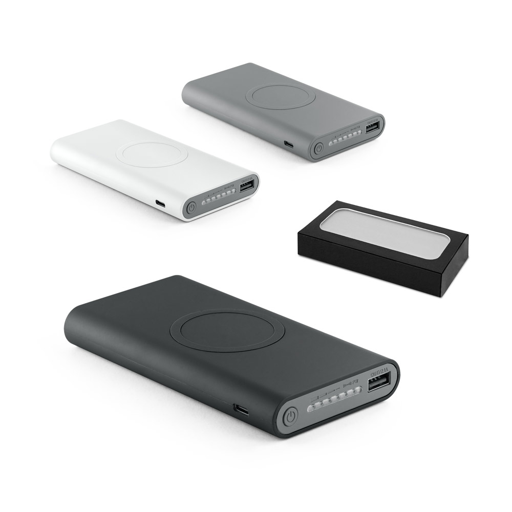 Bateria portátil por indução (wireless) super-rápido em ABS e capacidade de 10 000 mAh