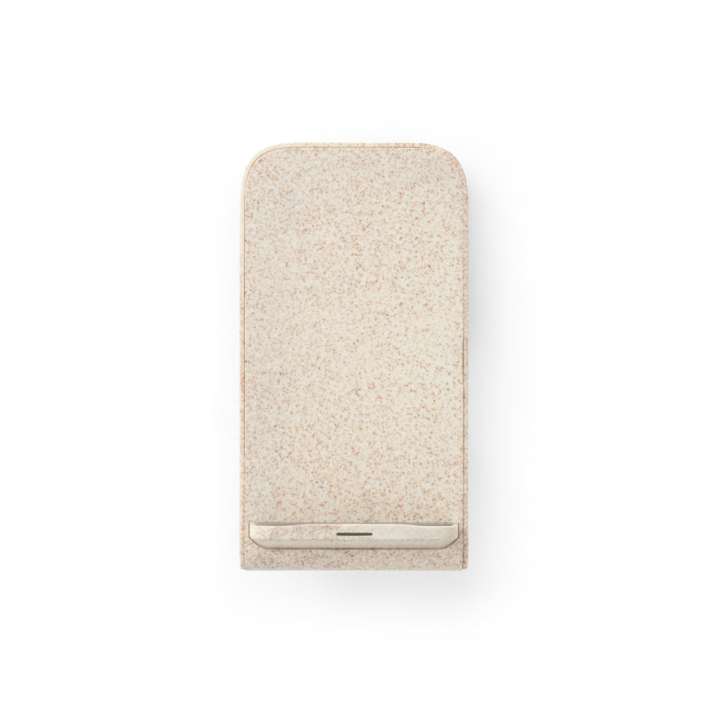 Suporte para celular com carregador por indução (wireless) super-rápido em fibra de palha de trigo e ABS