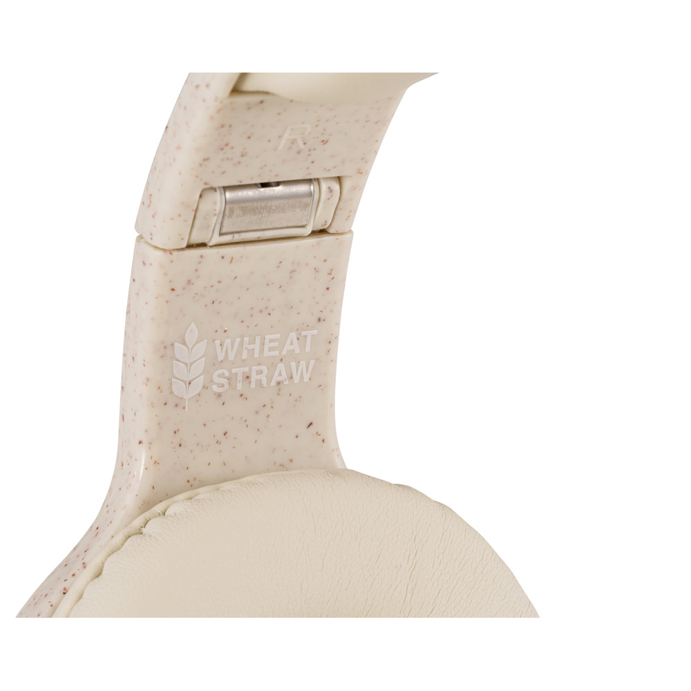 Fones de ouvido wireless dobráveis em fibra de palha de trigo e ABS com autonomia de 13h