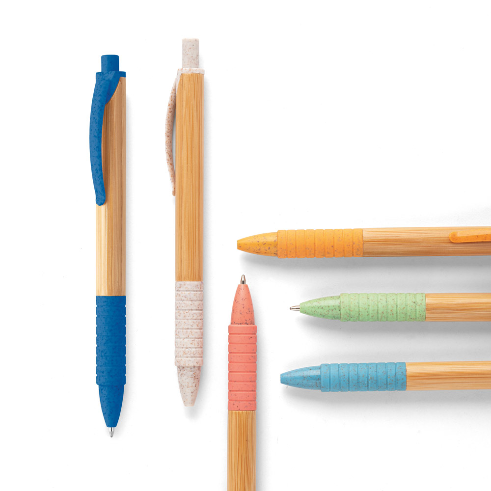 Caneta Esferográfica em bambu com clipe