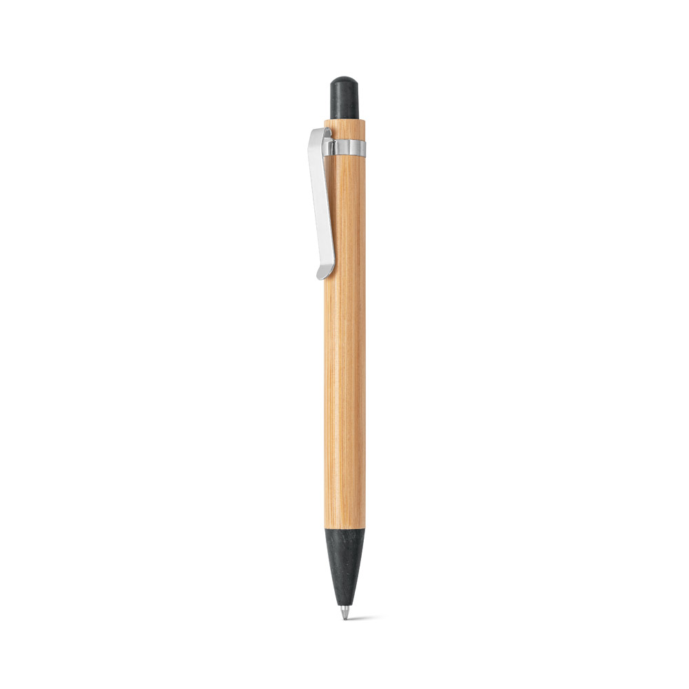 Caneta Esferográfica em bambu e clipe em metal