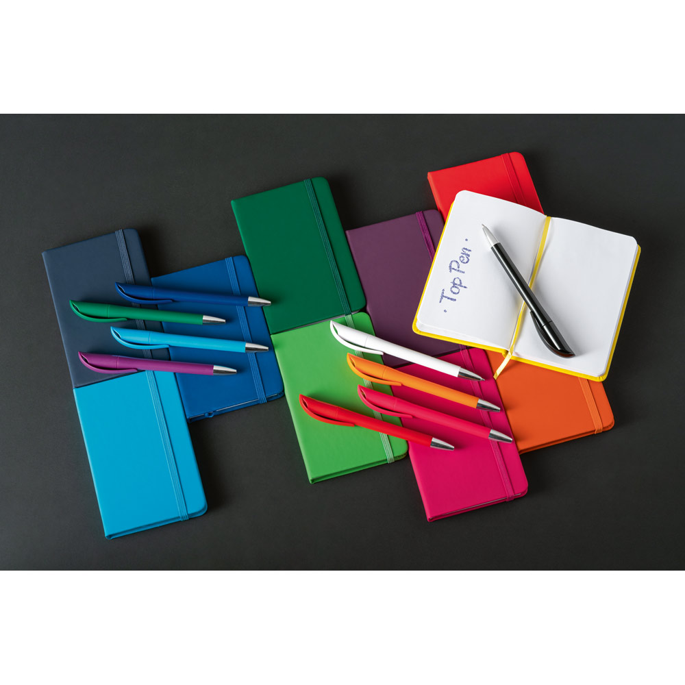 Caneta Esferográfica em ABS com acabamento brilhante e escrita em azul