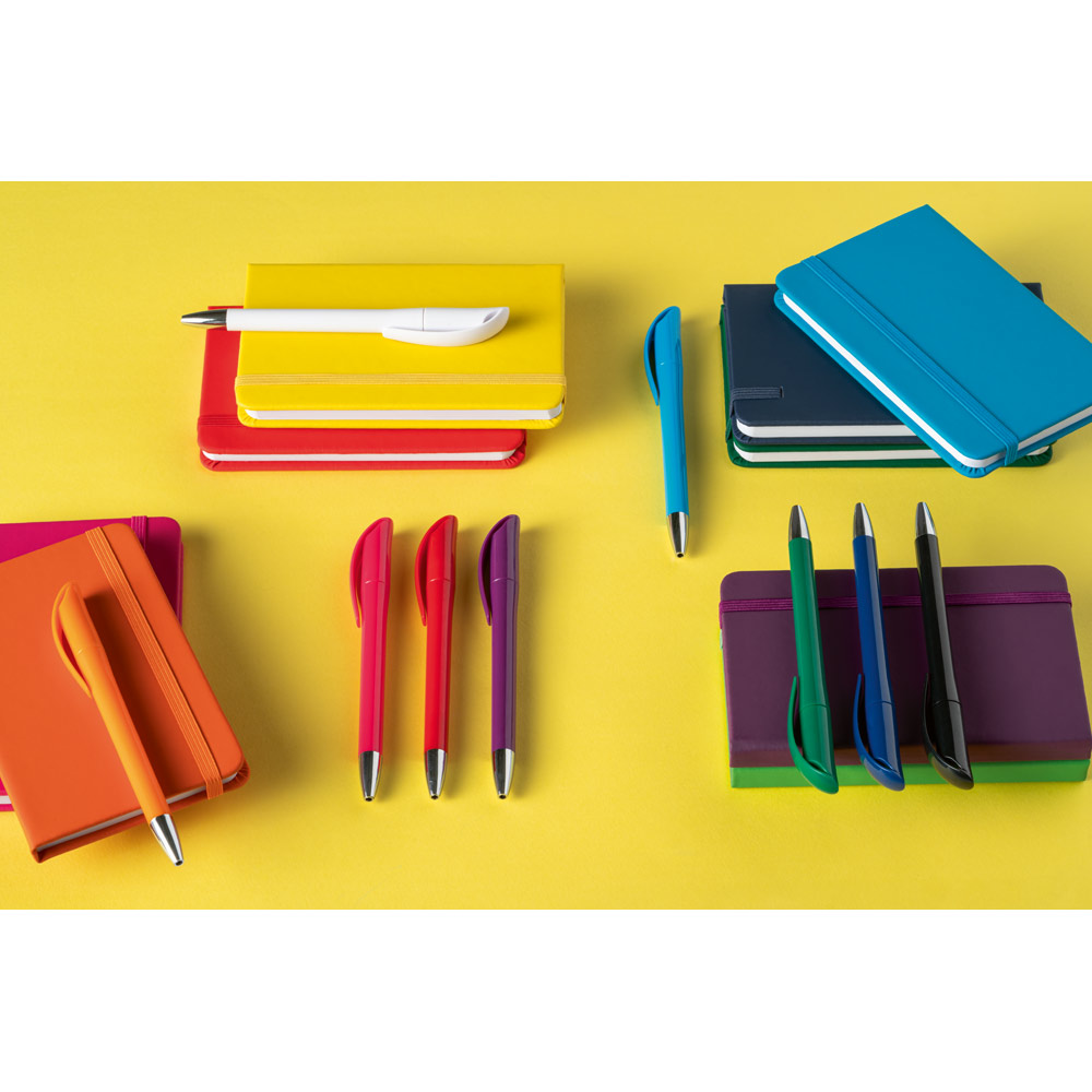 Caneta Esferográfica em ABS com acabamento brilhante e escrita em azul