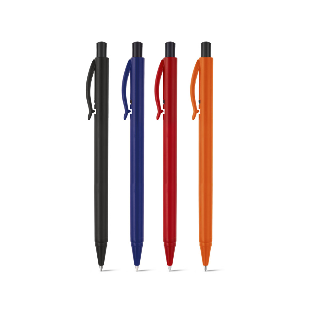 Caneta Esferográfica em ABS com acabamento brilhante e escrita em azul