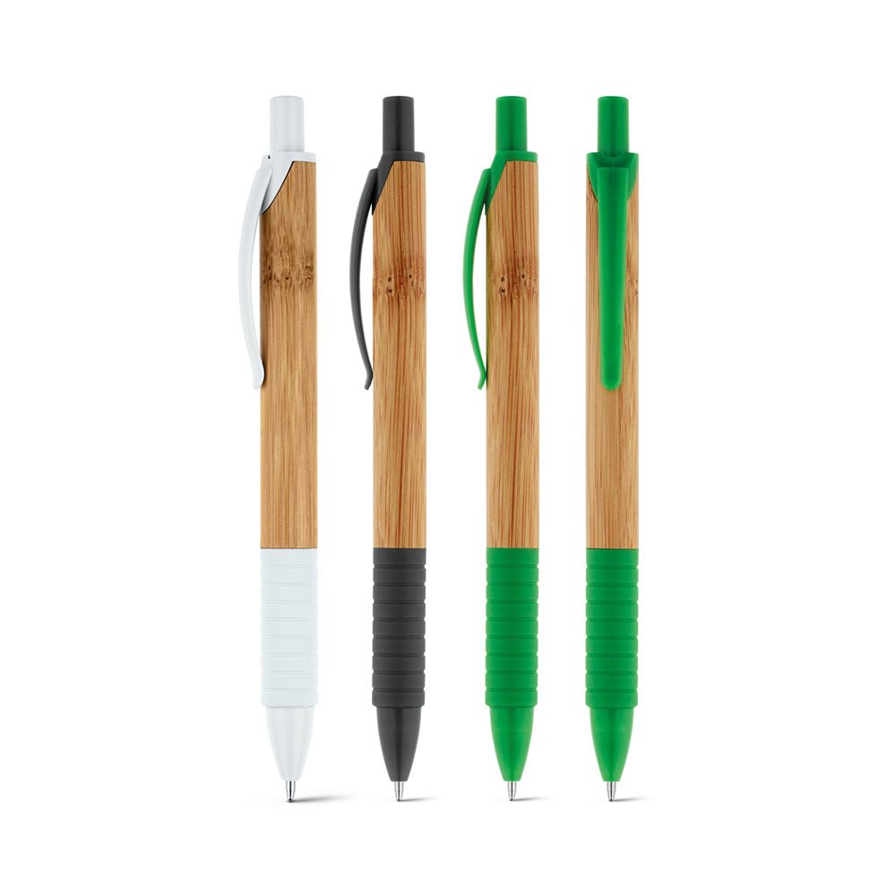 Caneta Esferográfica em bambu com antideslizante