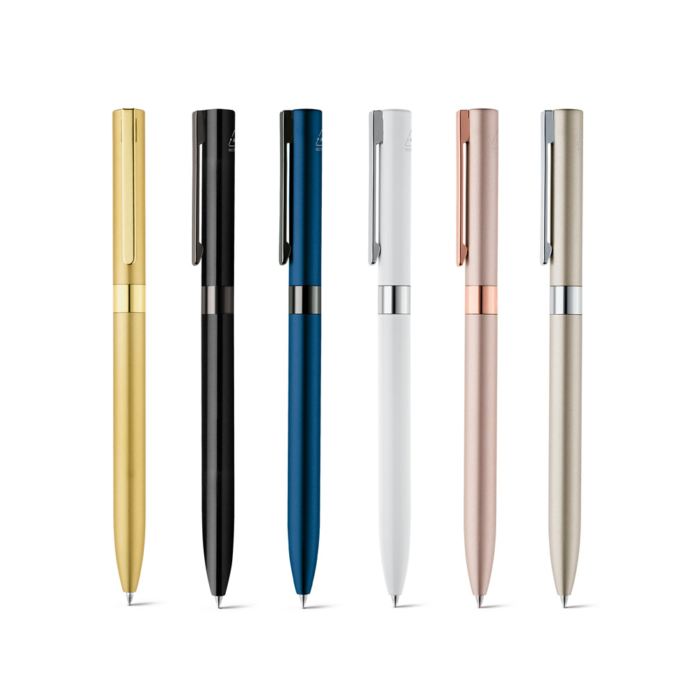 Caneta Esferográfica em alumínio com escrita em preto