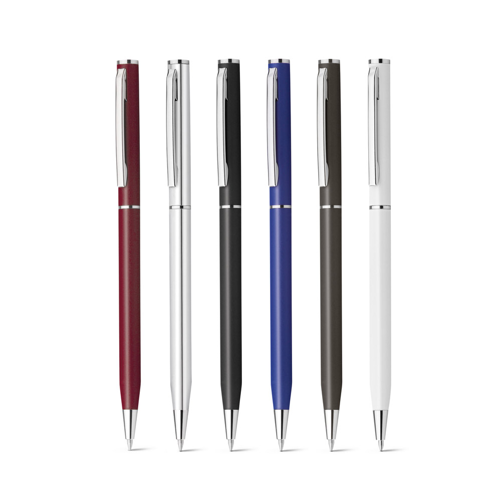 Caneta Esferográfica em alumínio e escrita em azul