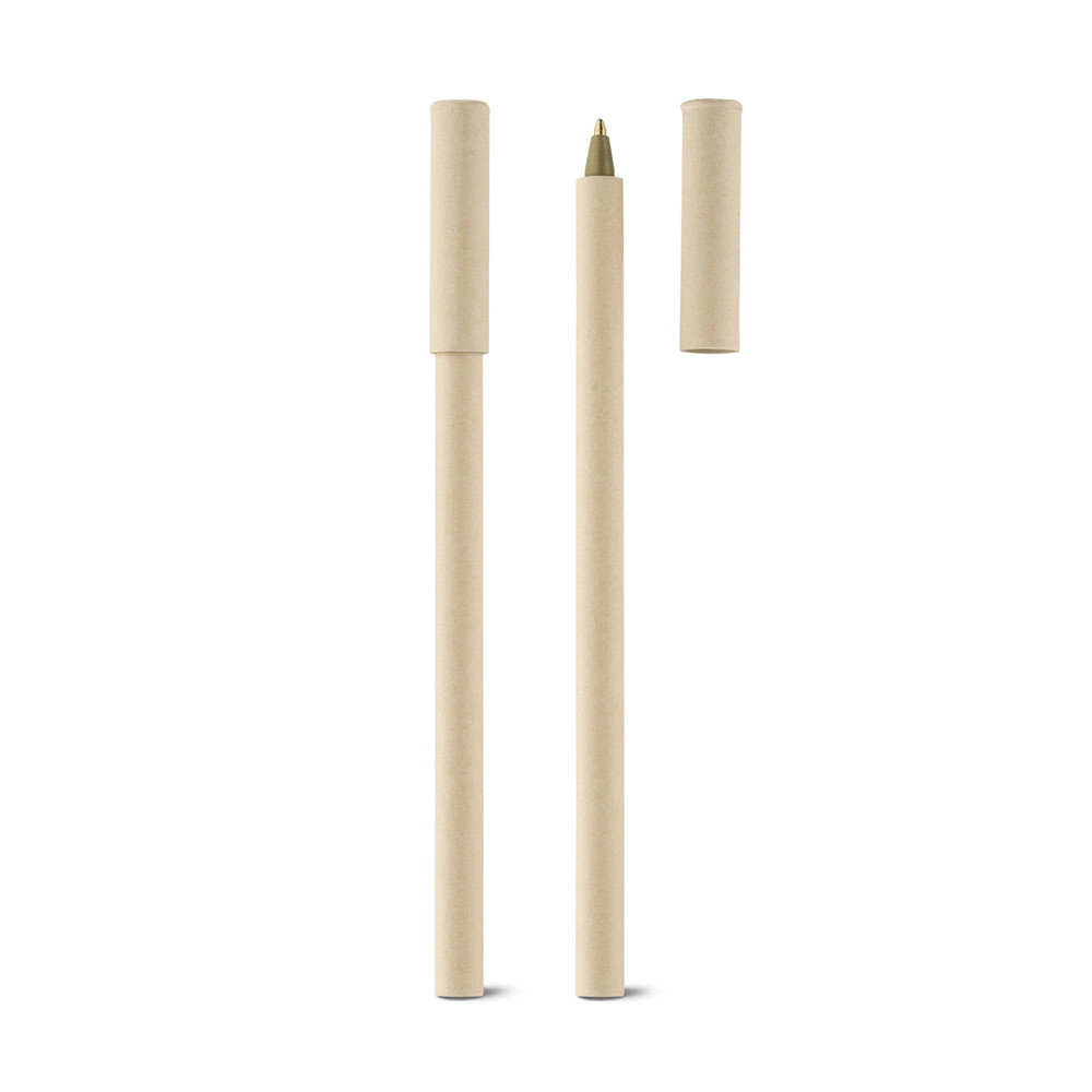 Caneta Esferográfica em papel kraft com tampa em papel kraft
