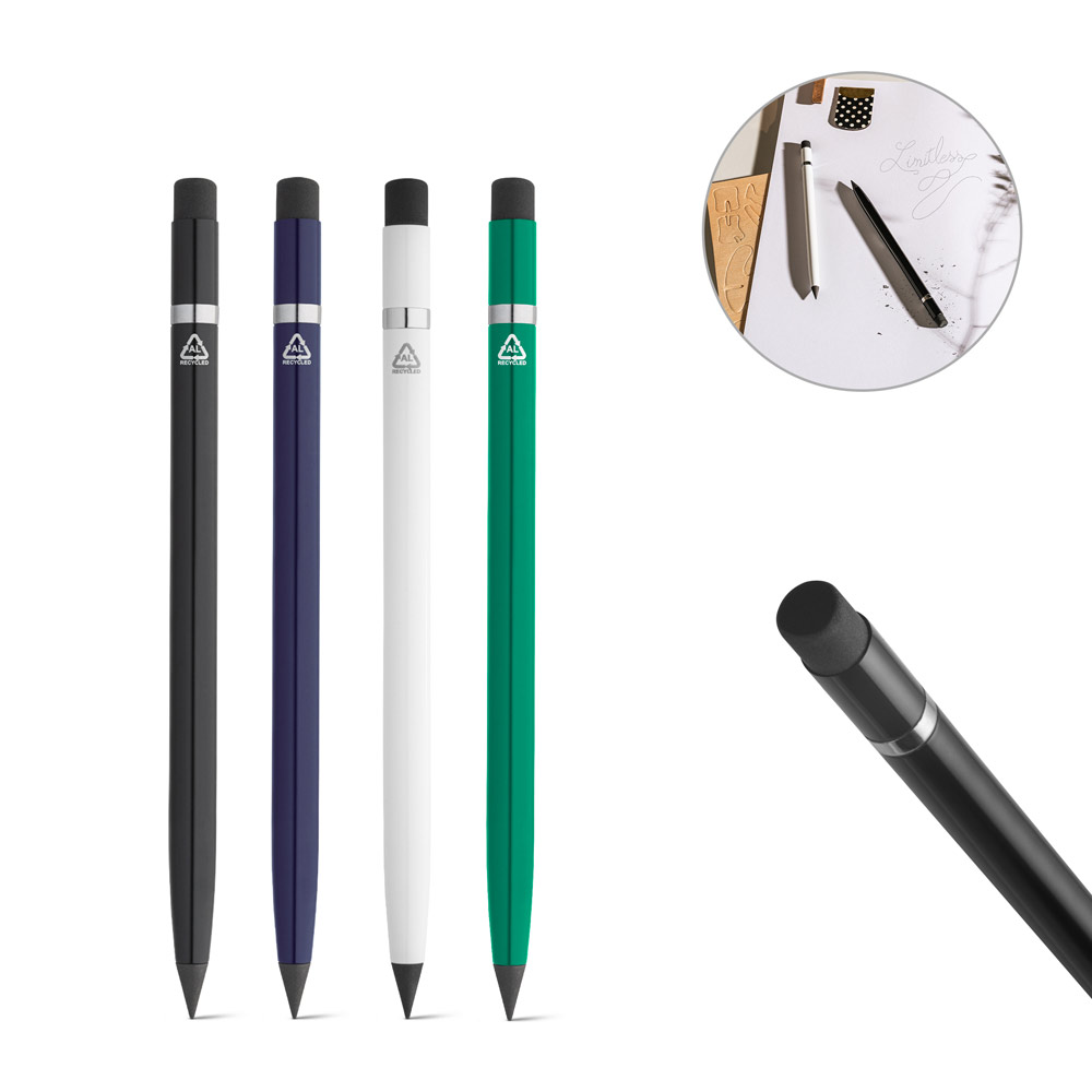 Caneta Caneta sem tinta em alumínio 100% reciclado