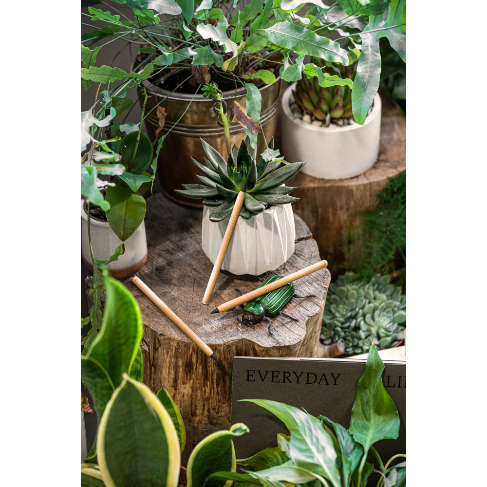 Caneta sem tinta com ponta de liga metálica em bambu