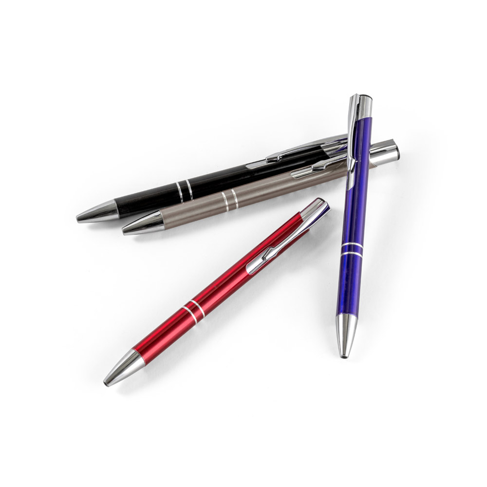 Caneta Esferográfica em alumínio 100% reciclado com escrita em azul