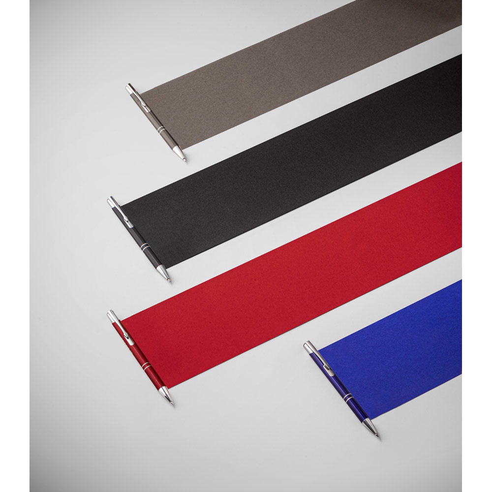 Caneta Esferográfica em alumínio 100% reciclado com escrita em azul