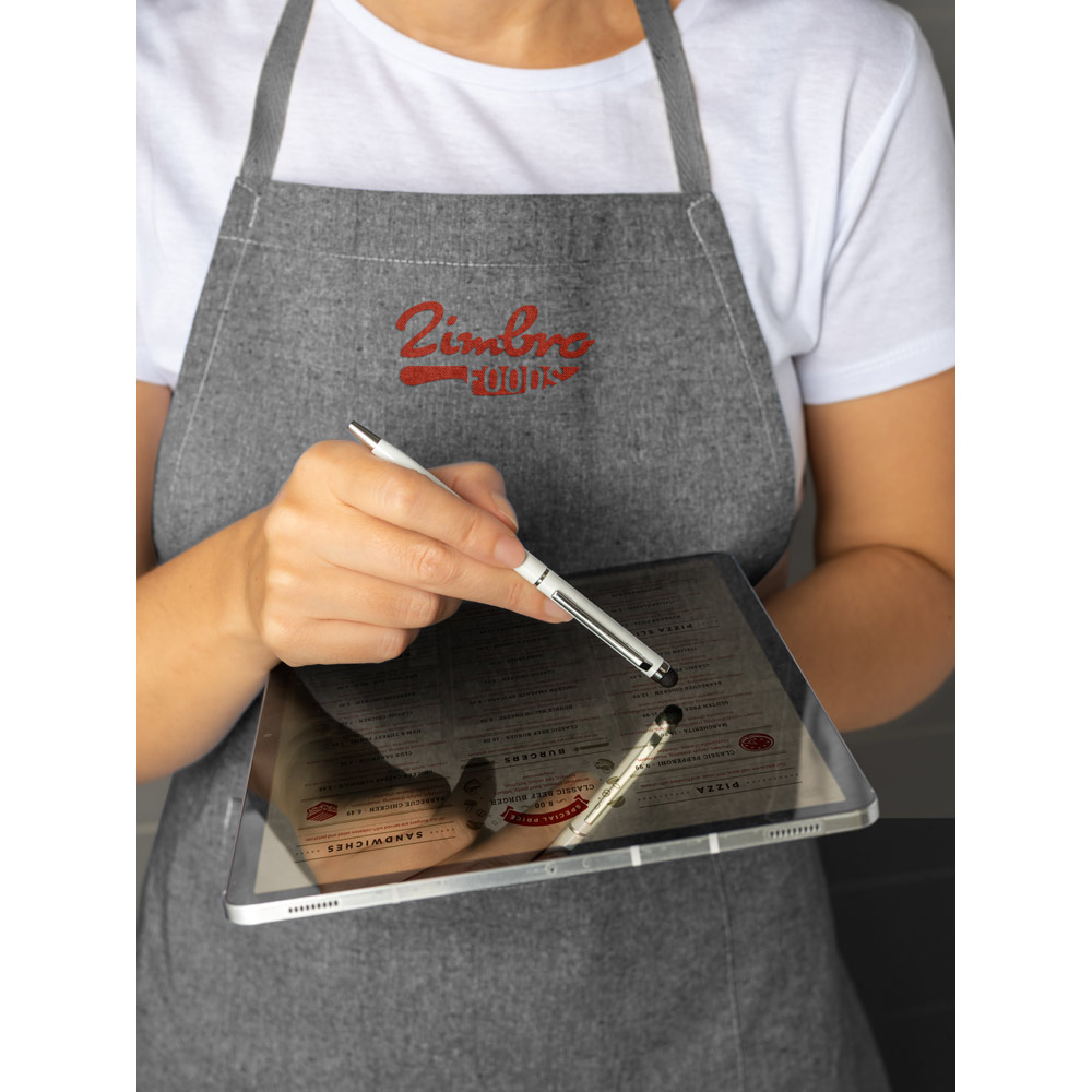 Caneta Esferográfica em alumínio com tratamento antibacteriano e escrita em azul