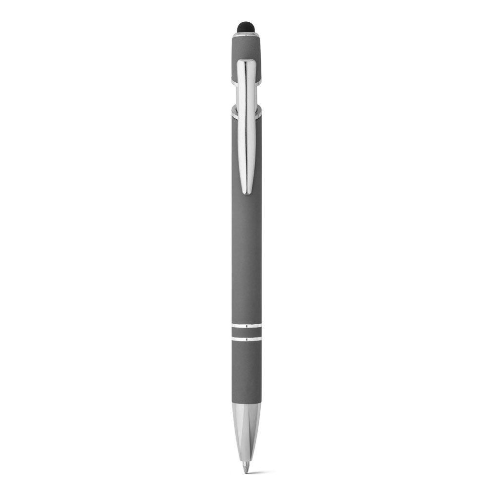 Caneta Esferográfica em alumínio com escrita em azul