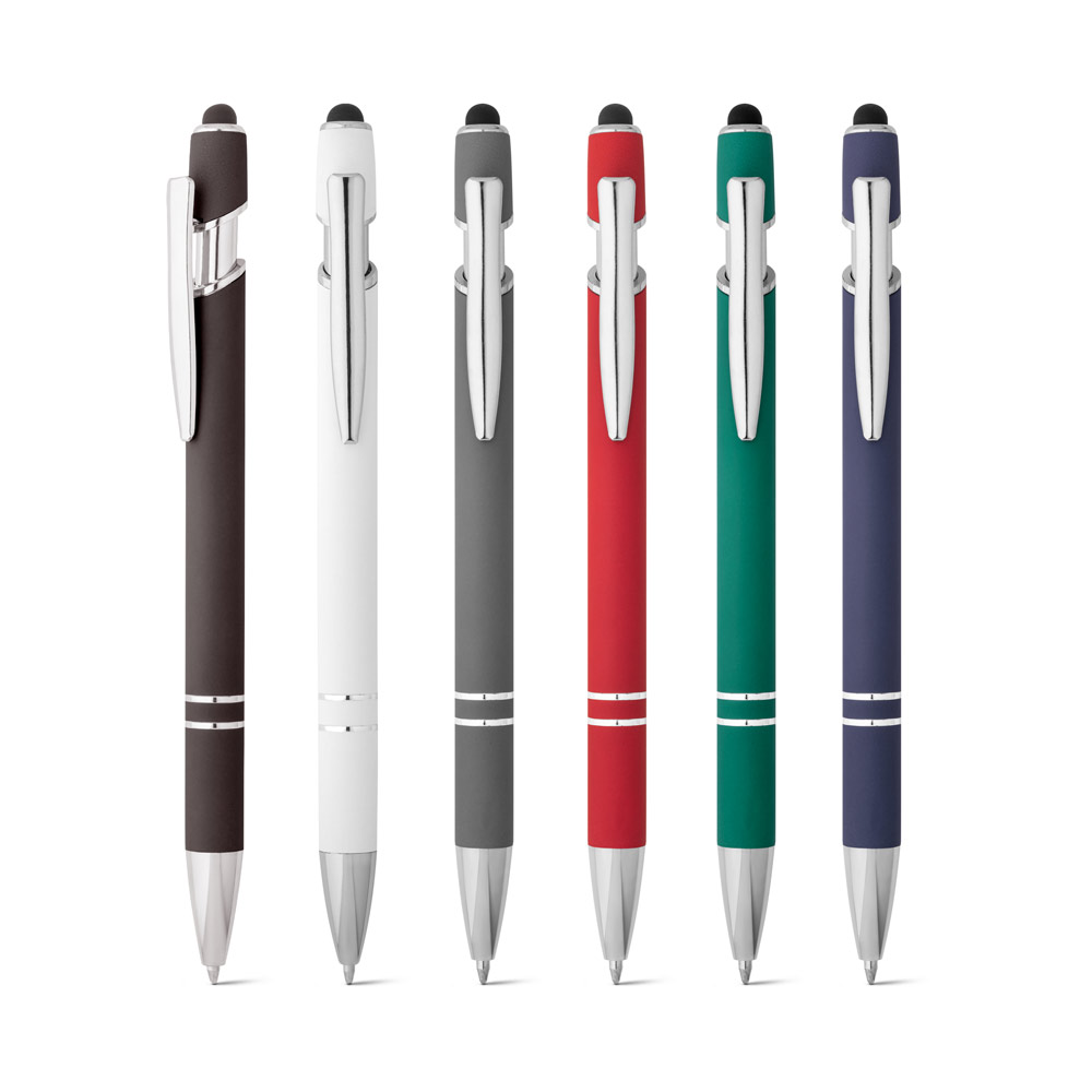 Caneta Esferográfica em alumínio com escrita em azul