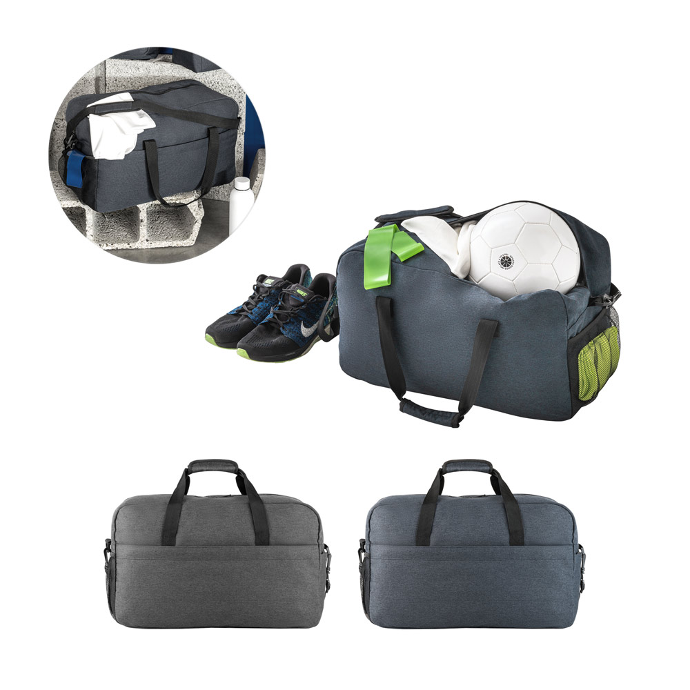 Bolsa esportiva em poliéster reciclado 600D de alta densidade com fundo em placa semi-rígida 31 L