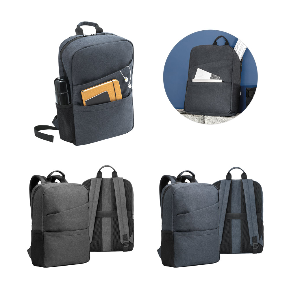 Mochila para notebook 15'6" em poliéster reciclado 600D de alta densidade