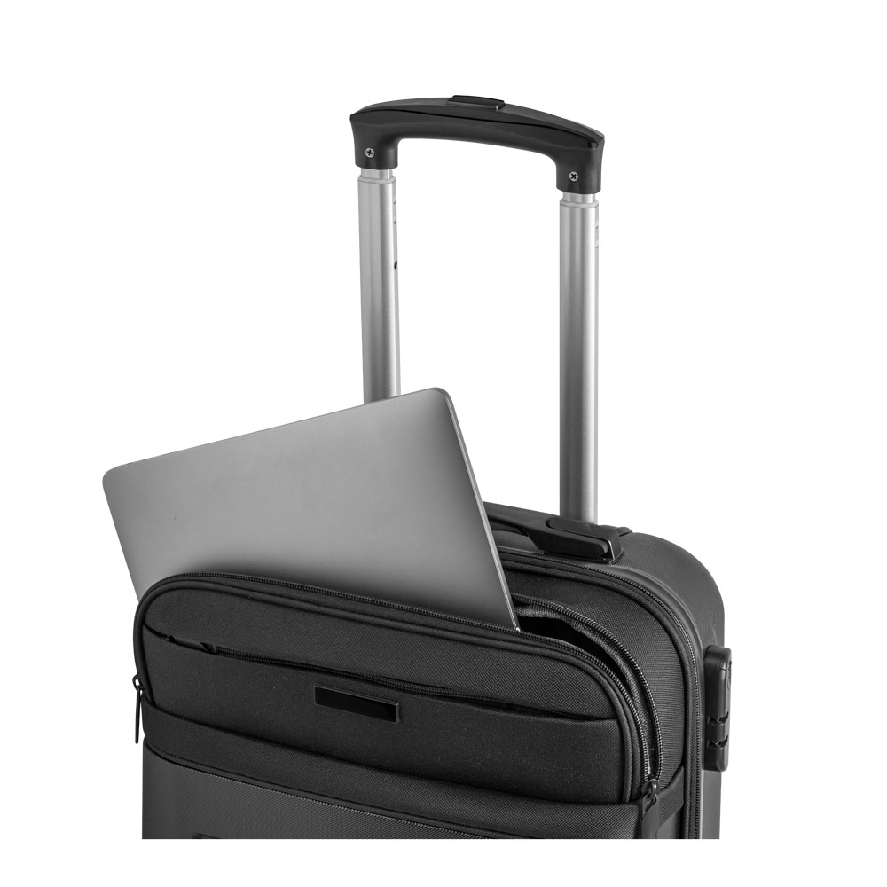 Mala de viagem executivo em ABS e 600D com 4 rodas duplas giratórias 33 L