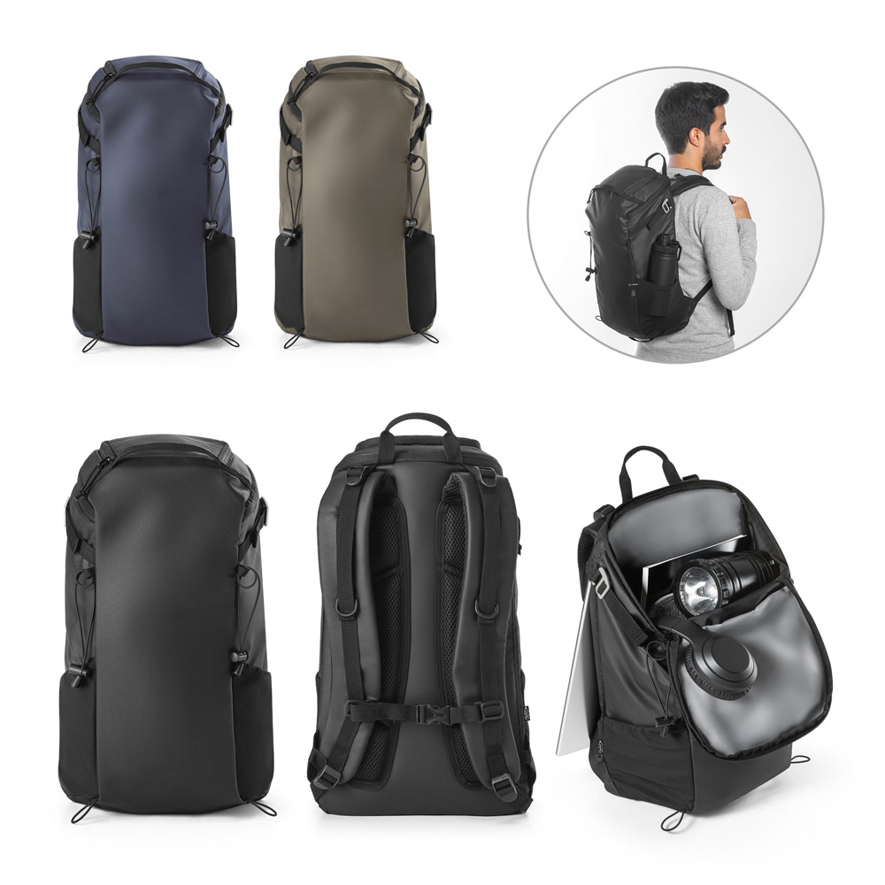 Mochila Hiking com revestimento à prova de água em 600D poliéster reciclado e 210D poliéster reciclado 14" 18 L