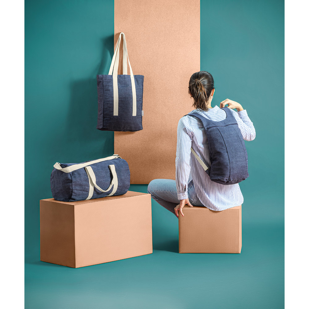 Sacola casual em denim reciclado (300 g/m²)