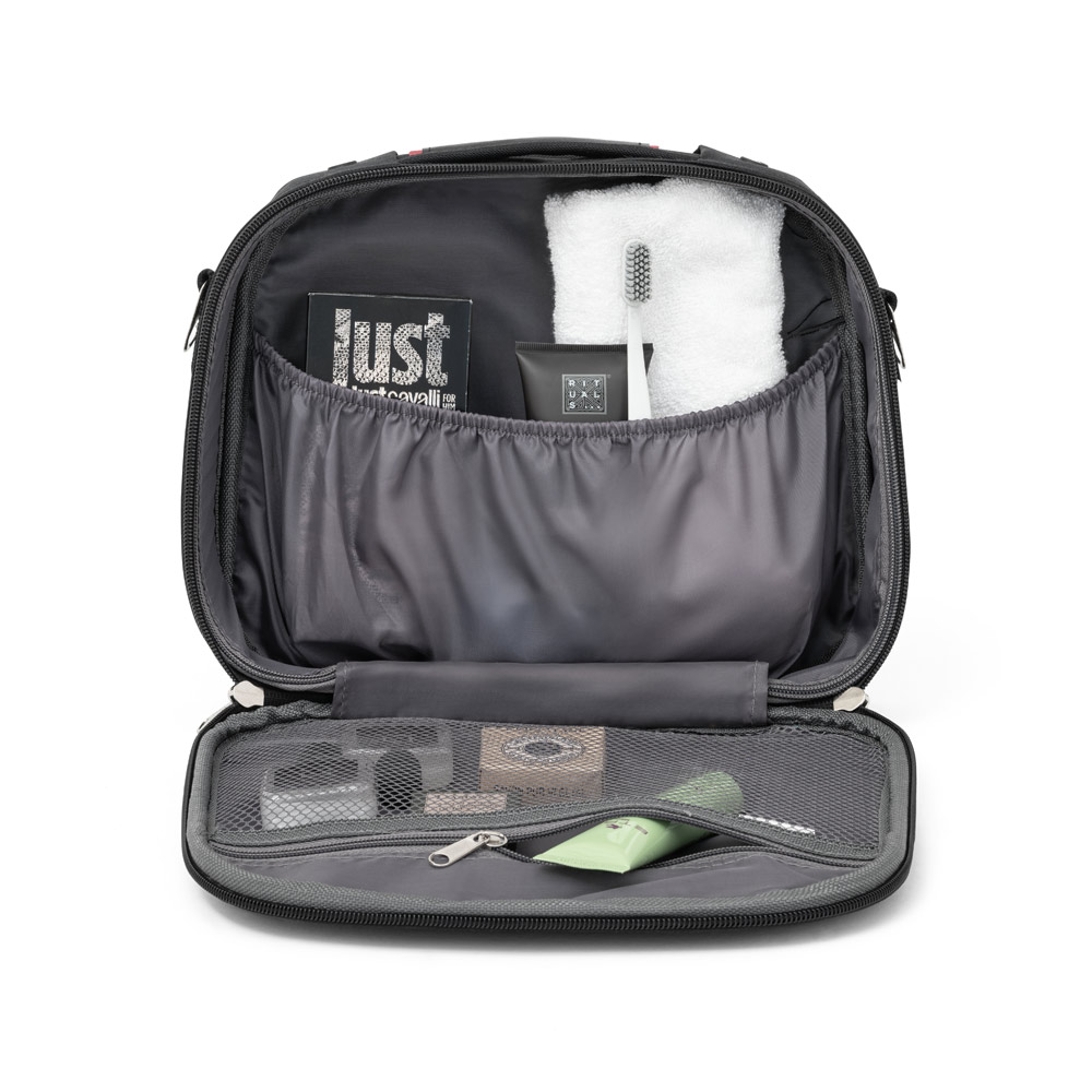 Mala de cosméticos em 600D e EVA com fecho duplo