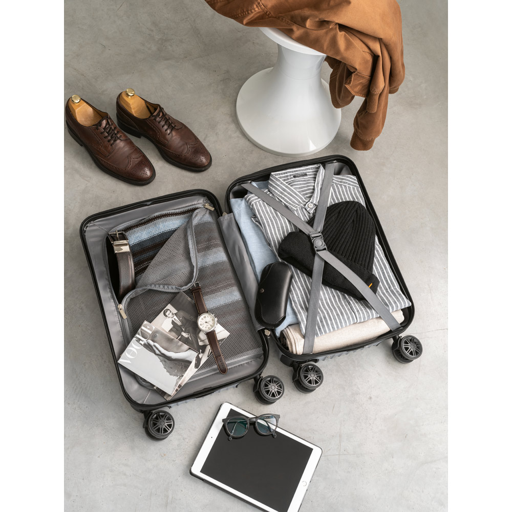 Mala de viagem executivo em ABS e PET com interior forrado 33 L