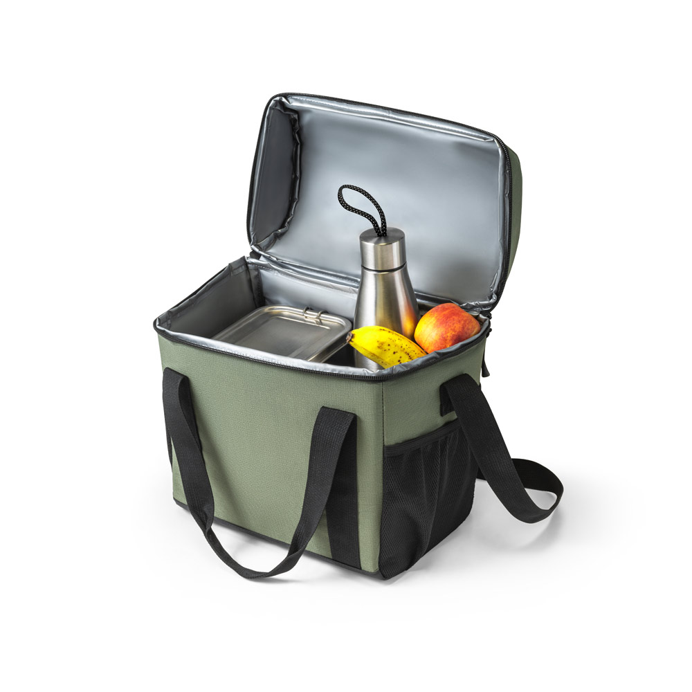 Cooler. Bolsa térmica almofadada 600D ripstop em poliéster reciclado com interior forrado em PEVA 11 L