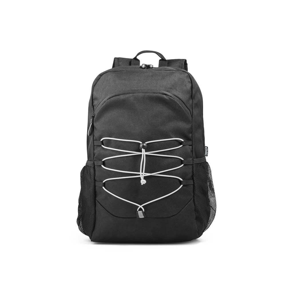 Mochila para notebook 15'6" em 300D e 600D, ambos em poliéster reciclado com elementos refletores 18 L