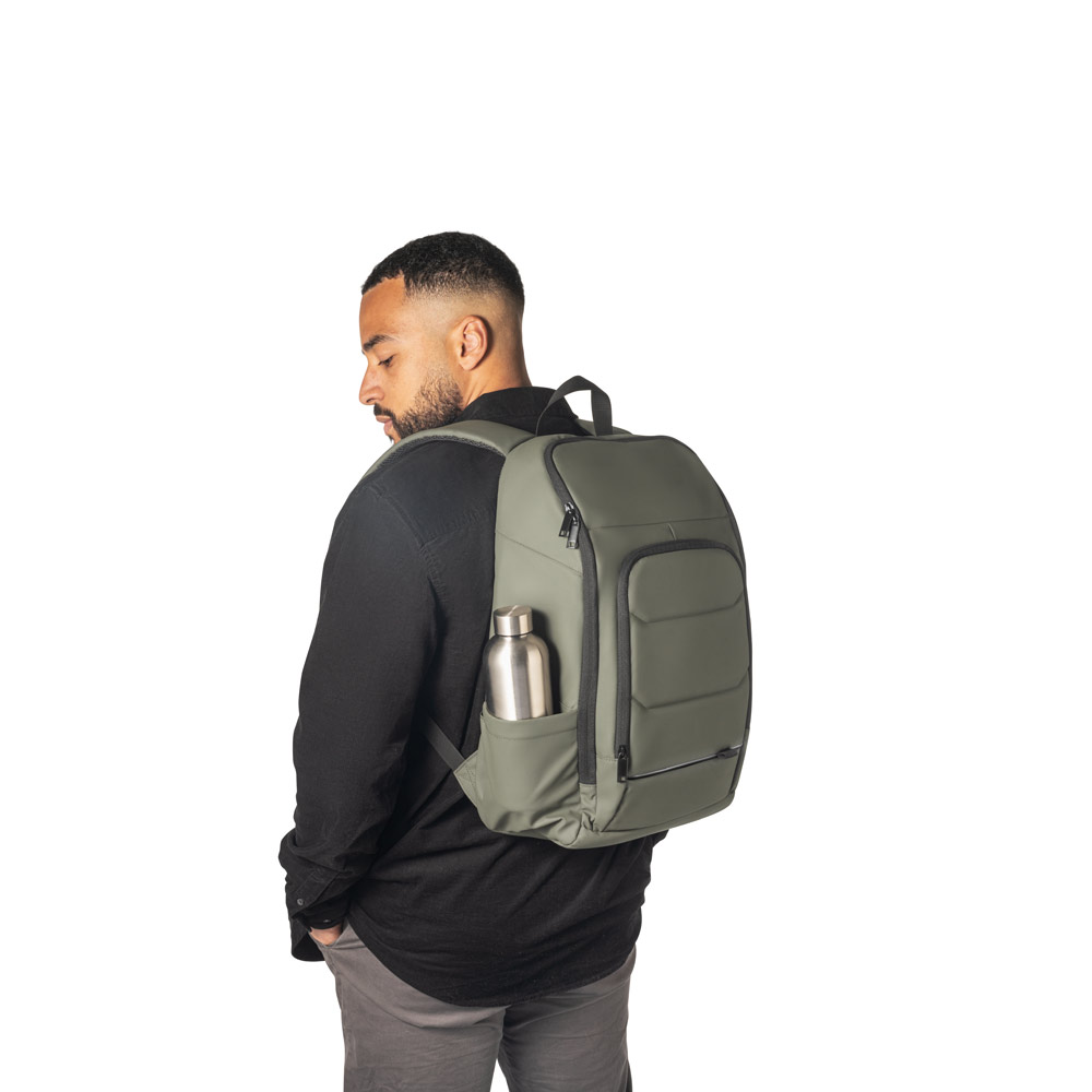 Mochila para notebook em 600D, poliéster reciclado, de alta densidade, com revestimento resistente à água 16" 19 L