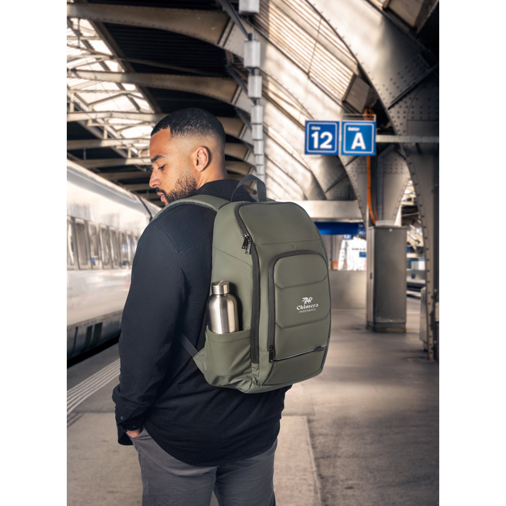 Mochila para notebook em 600D, poliéster reciclado, de alta densidade, com revestimento resistente à água 16" 19 L